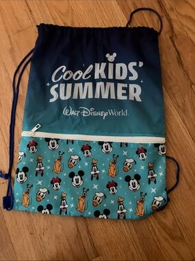 Disney Kids Cool Summer Drawstring Backpack - Teal & Navy
